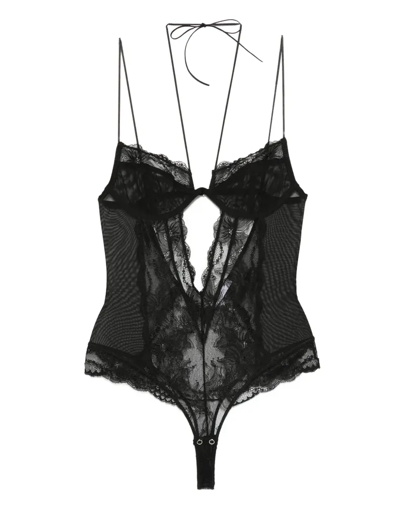 Patrizia Pepe Body mit Spitze - Schwarz Schwarz