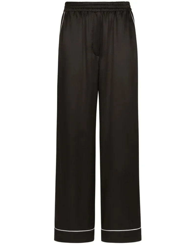 Dolce & Gabbana Palazzohose mit Stretchbund - Schwarz Schwarz