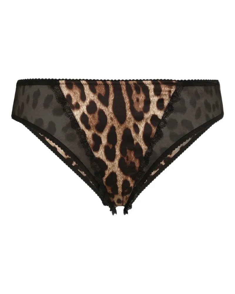Dolce & Gabbana Satin-Slip mit Leoparden-Print - Nude Nude
