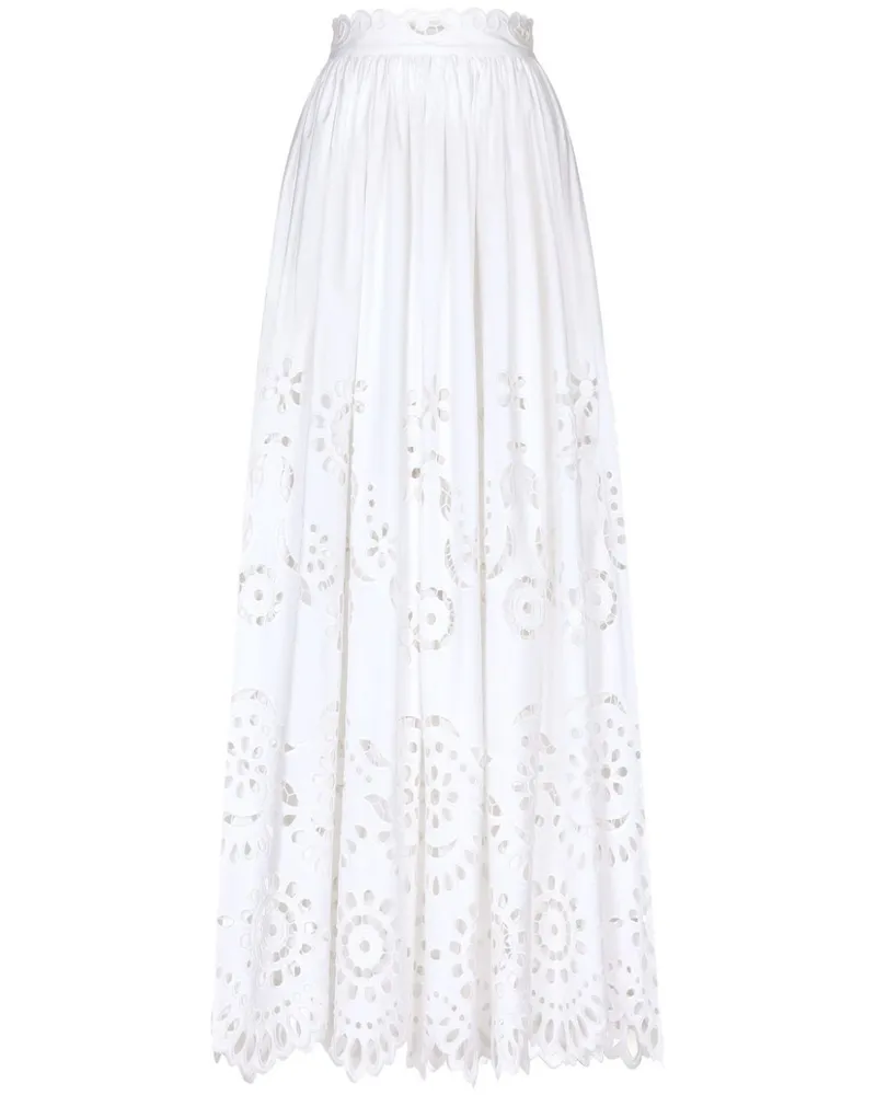 Dolce & Gabbana Maxirock mit gewelltem Saum - Weiß Weiß