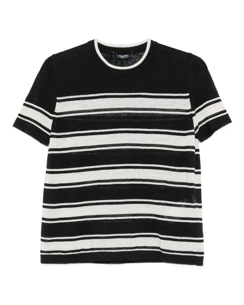 Max Mara Max Mara striped linen T-shirt - Schwarz Schwarz