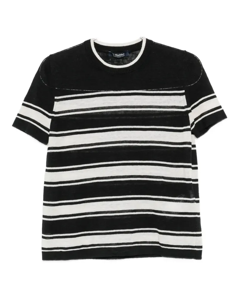 Max Mara striped linen T-shirt - Schwarz Schwarz