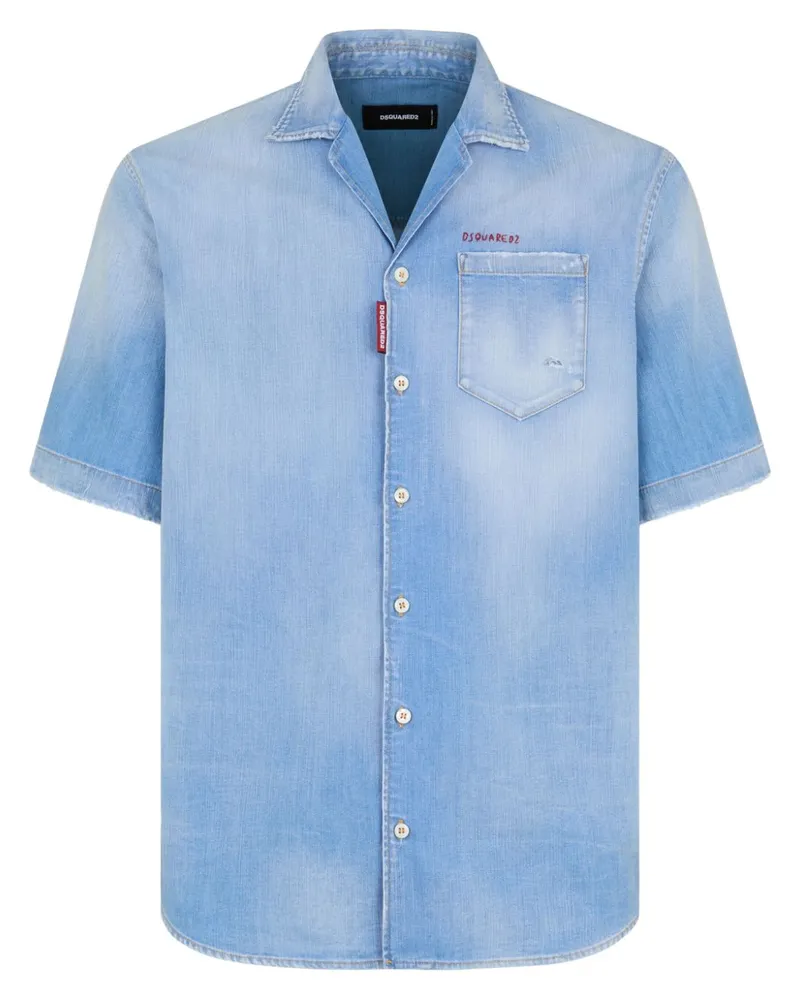 Dsquared2 Ausgeblichenes Jeanshemd - Blau Blau