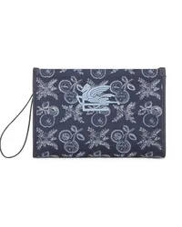 Etro Kosmetiktasche mit Jacquardmuster Blau