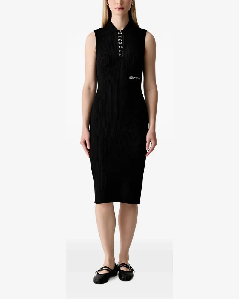 Karl Lagerfeld ribbed-knit midi dress - Schwarz Schwarz
