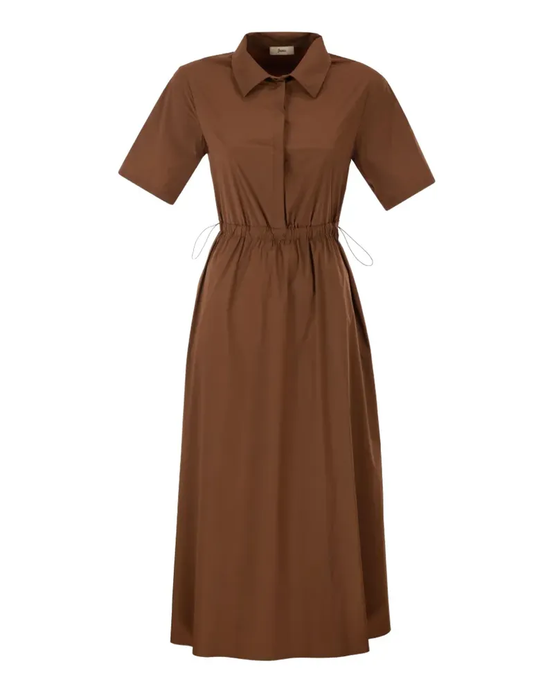 Herno Kordelzug-Kleid mit Hemdkragen - Braun Braun