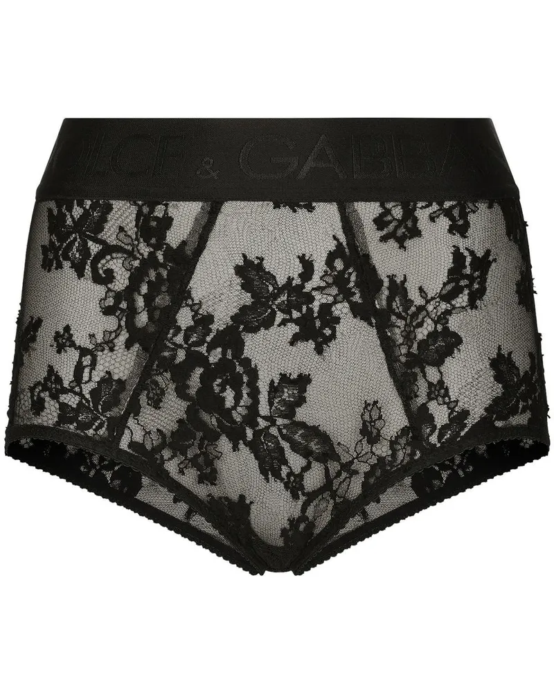 Dolce & Gabbana High-Waist-Slip mit Spitze - Schwarz Schwarz