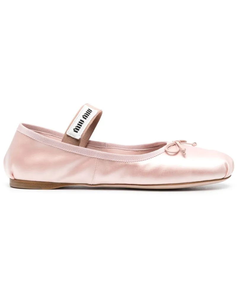 Miu Miu Ballerinas aus Satin - Rosa Rosa