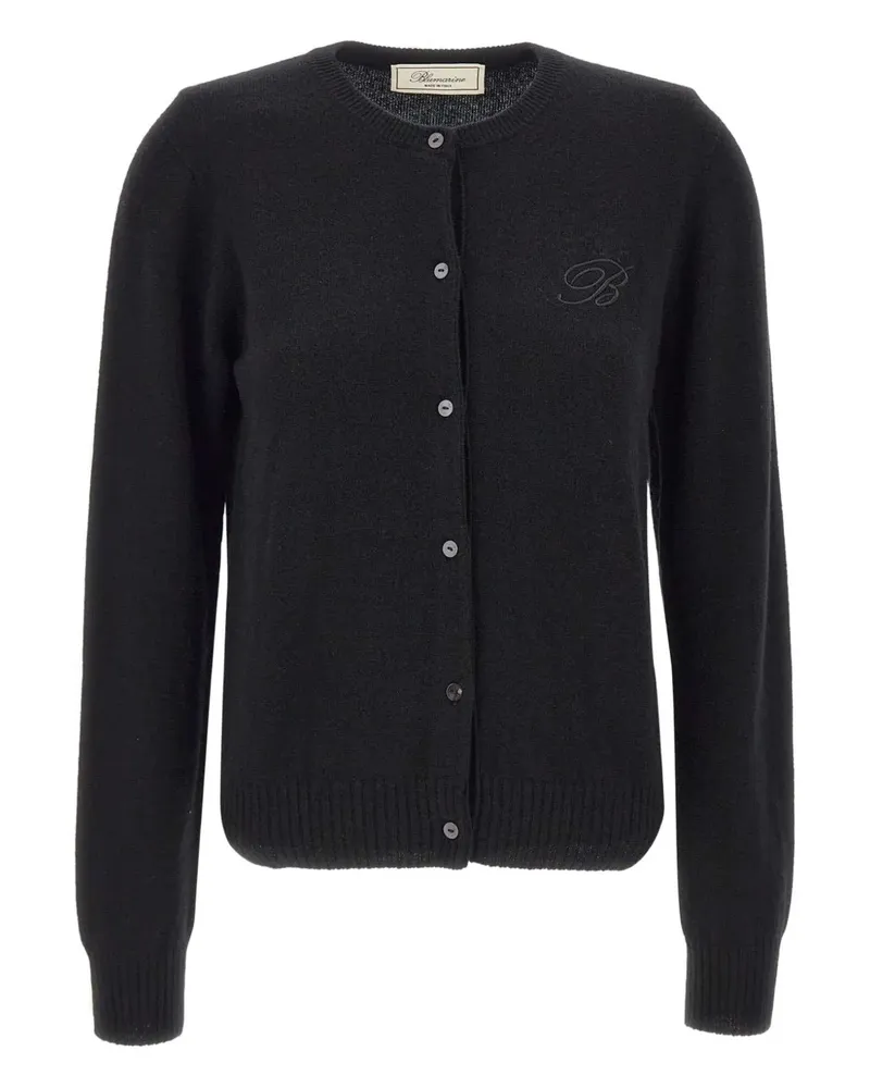 Blumarine Cardigan mit Logo-Stickerei - Schwarz Schwarz