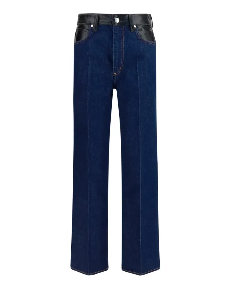 AGOLDE Morgan leather-panelled jeans - Blau Blau