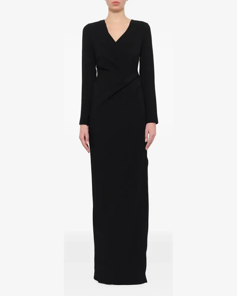 Lanvin Maxikleid mit Wickeldetail - Schwarz Schwarz
