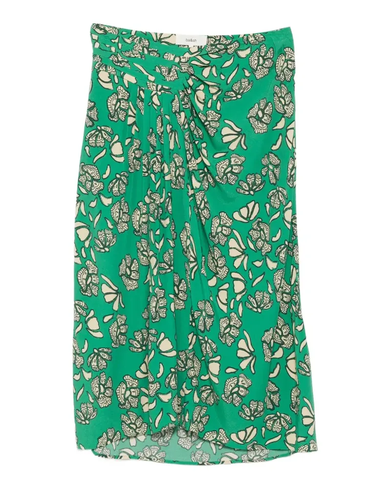 ba&sh Drapierter Annie Midirock mit Blumenprint - Grün Grün