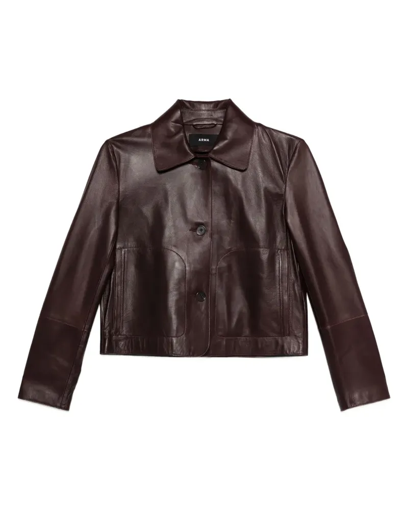 Arma Emy Lederjacke mit Knopfverschluss - Braun Braun