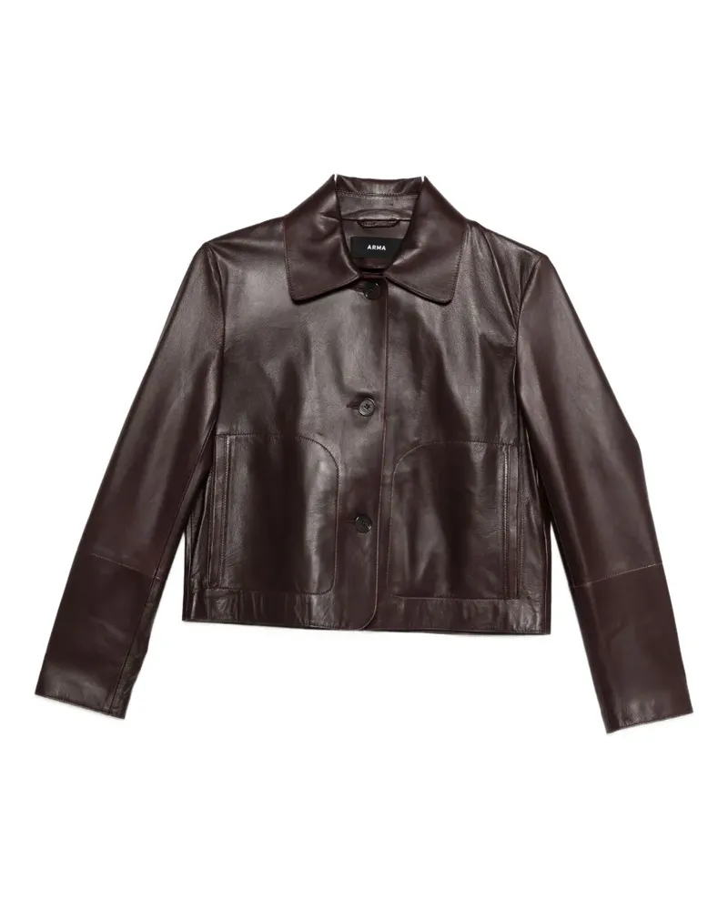 Arma Emy Lederjacke mit Knopfverschluss - Braun Braun