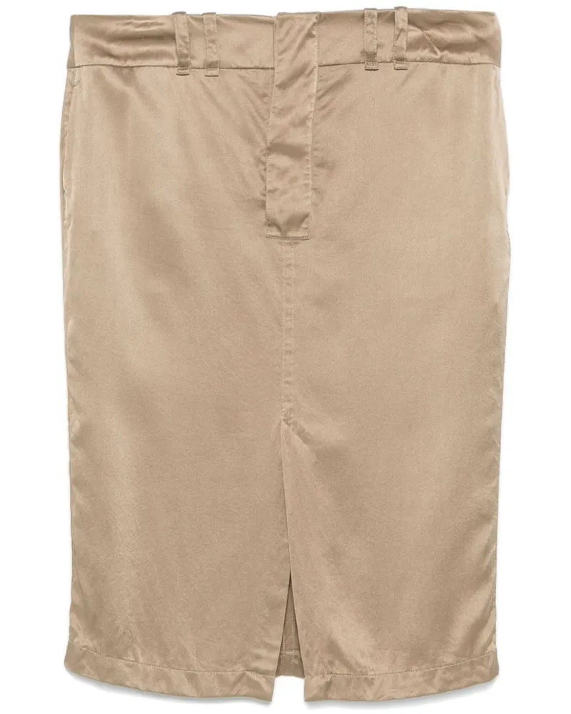 Saint Laurent Bleistiftrock aus Seide - Nude Nude