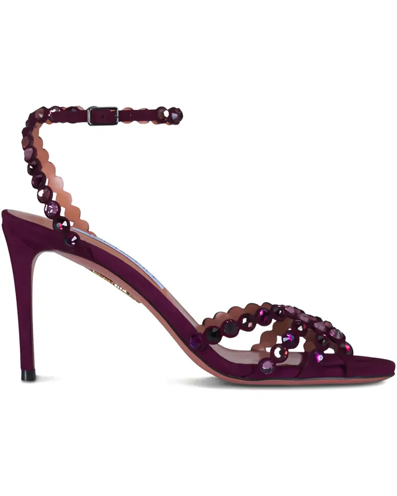 Aquazzura Verzierte Sandalen mit Wellensaum 90mm - Rot Rot