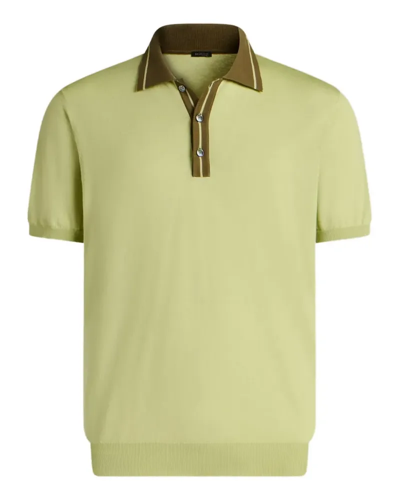 Kiton Poloshirt mit Kontrastkragen - Grün Grün