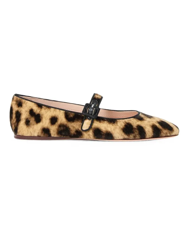 Loeffler Randall Mary Jane leopard-print ballet flats - Braun Braun