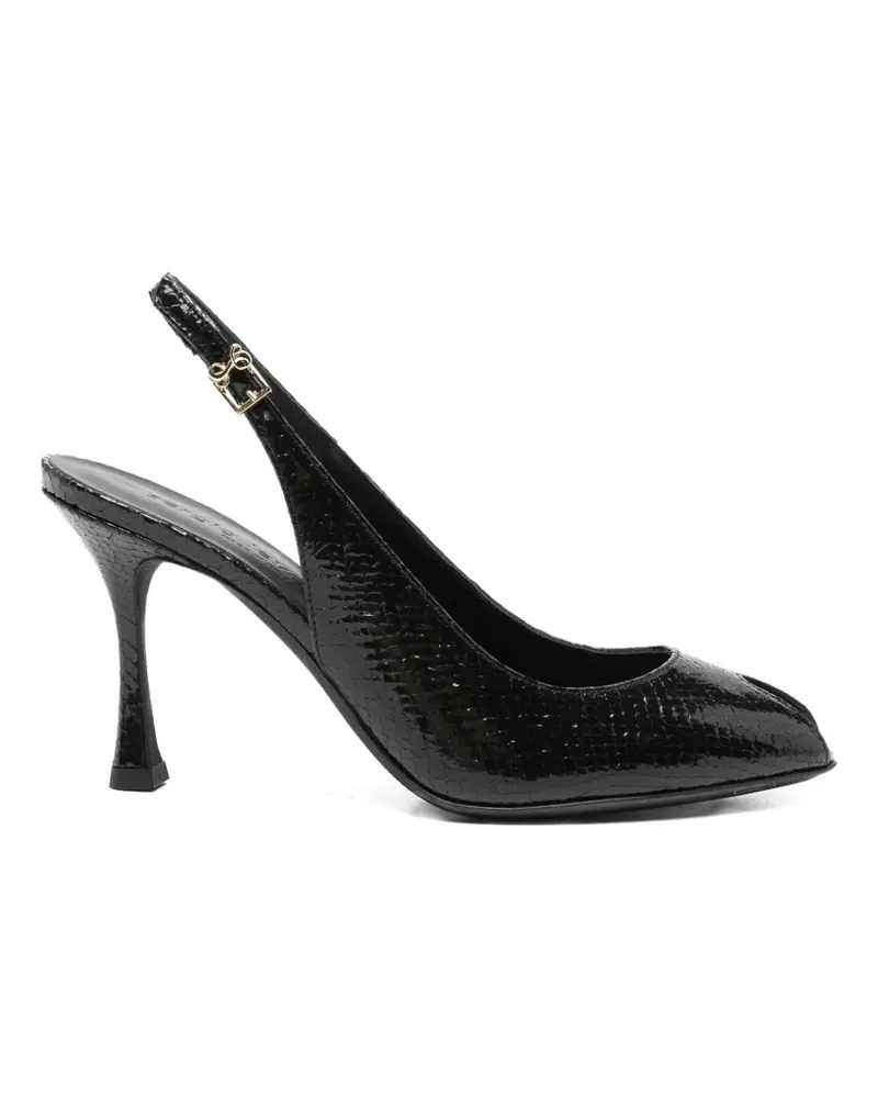 Sergio Levantesi peep-toe slingback sandals - Schwarz Schwarz