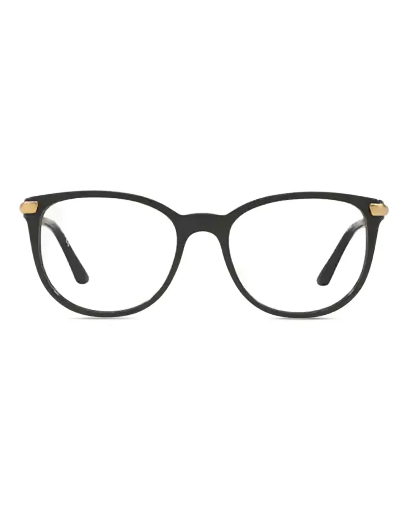 Burberry Karierte Brille mit rundem Gestell - Schwarz Schwarz