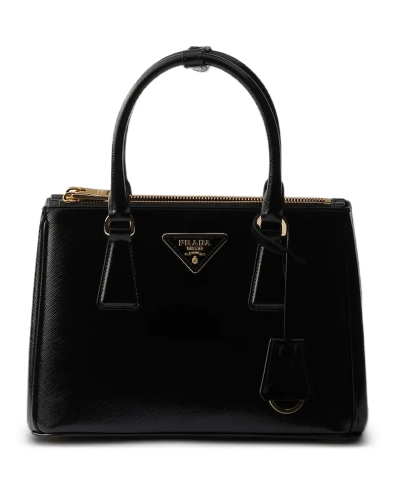 Prada Kleine Galleria Handtasche aus Leder - Schwarz Schwarz