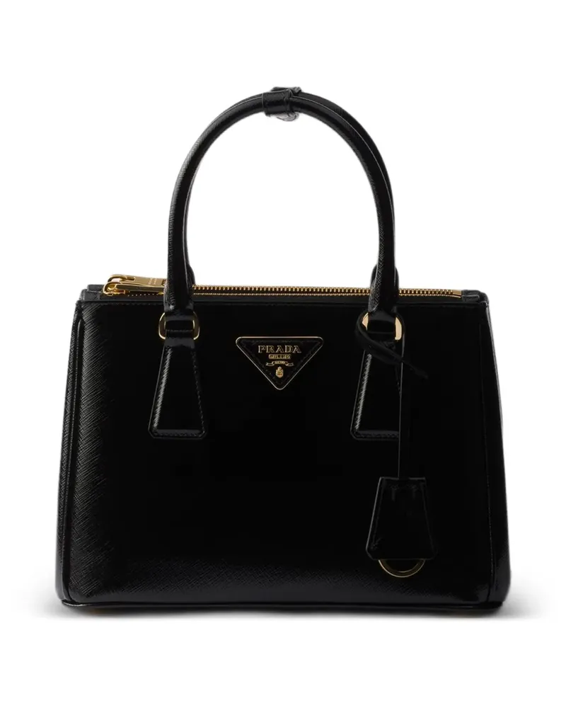 Prada Kleine Galleria Handtasche aus Leder - Schwarz Schwarz