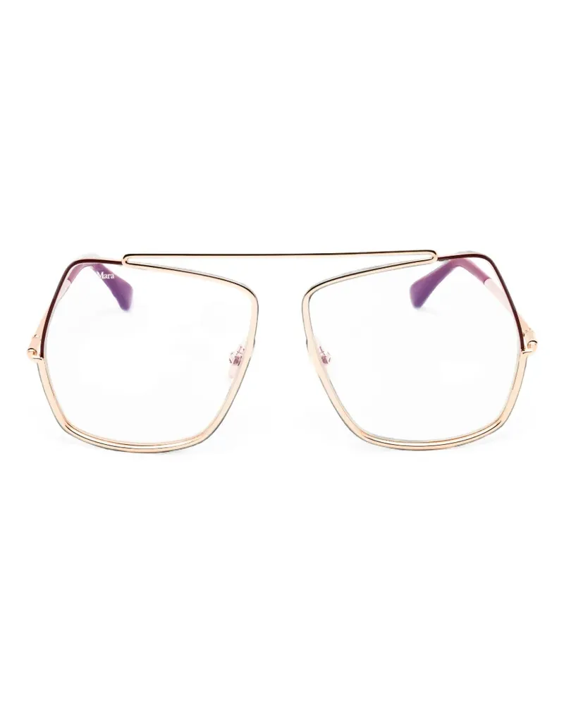 Max Mara oversized geometric-frame glasses - Gold Gold