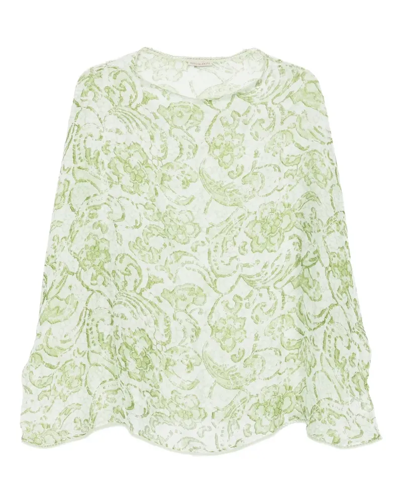 Faliero Sarti Seidenkleid mit Blumen-Print - Grün Grün