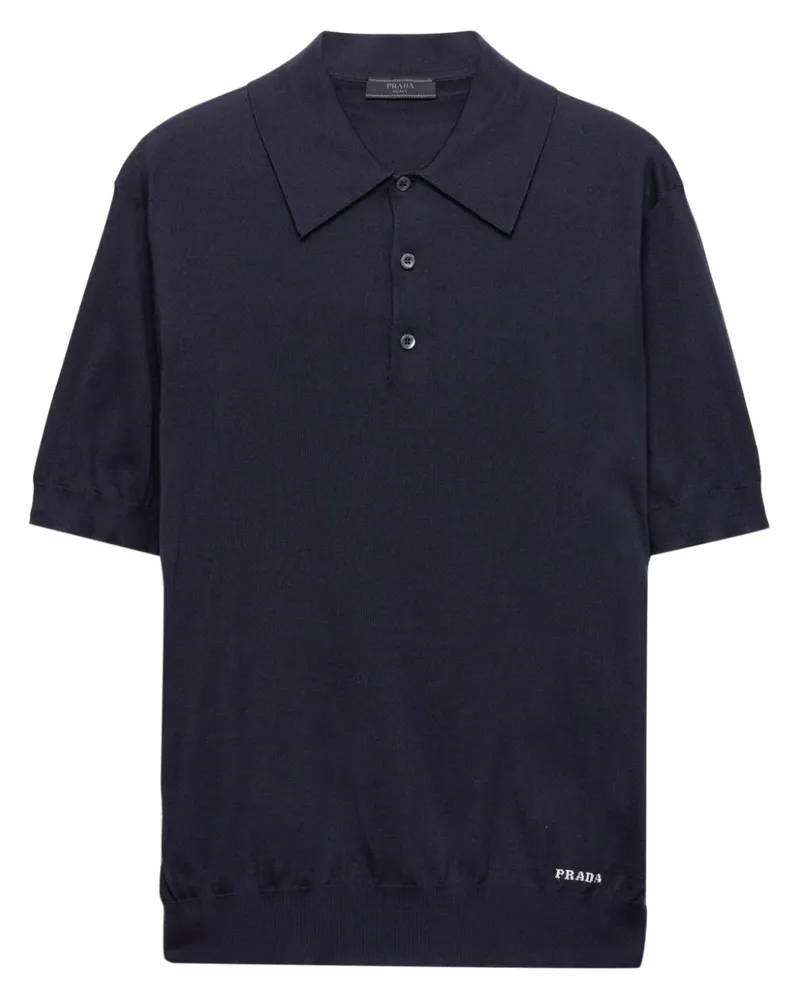 Prada Poloshirt aus Seide - Blau Blau