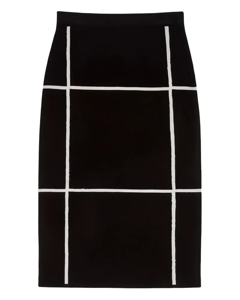 Max Mara Midirock mit Gittermuster - Schwarz Schwarz