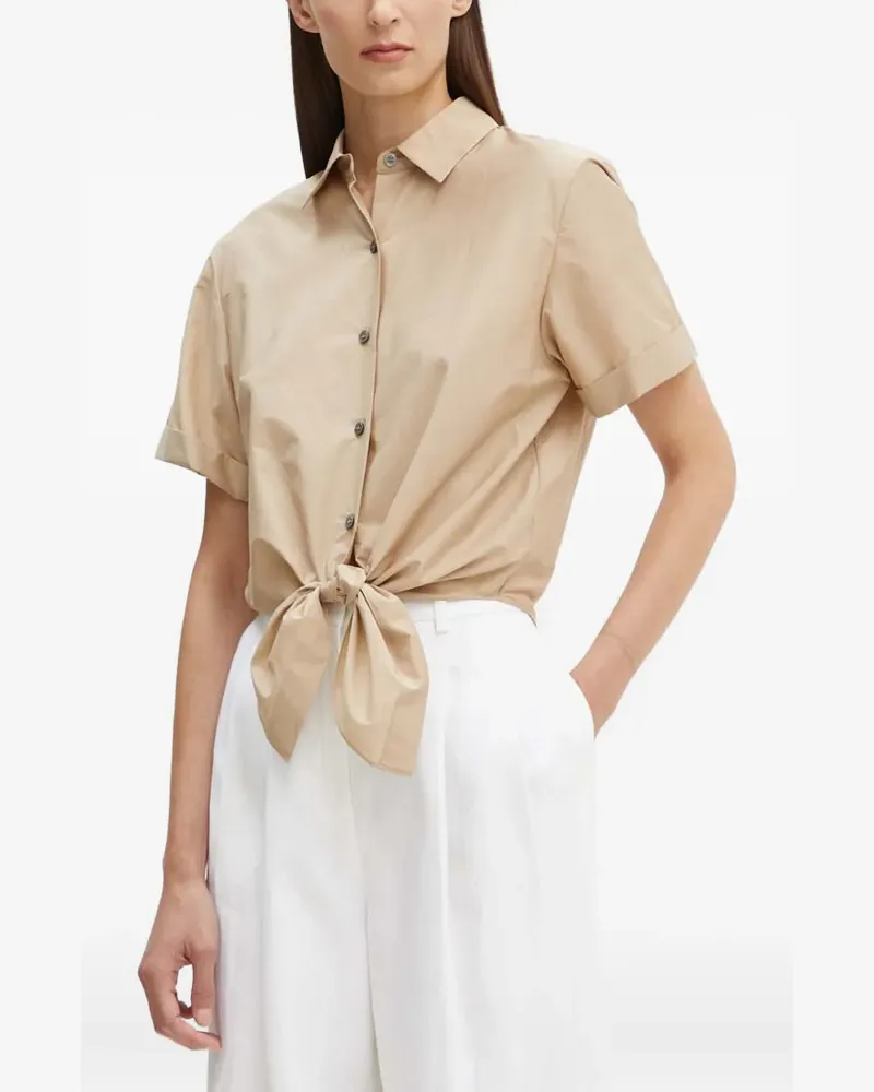 Theory tie-front buttoned shirt - Nude Nude