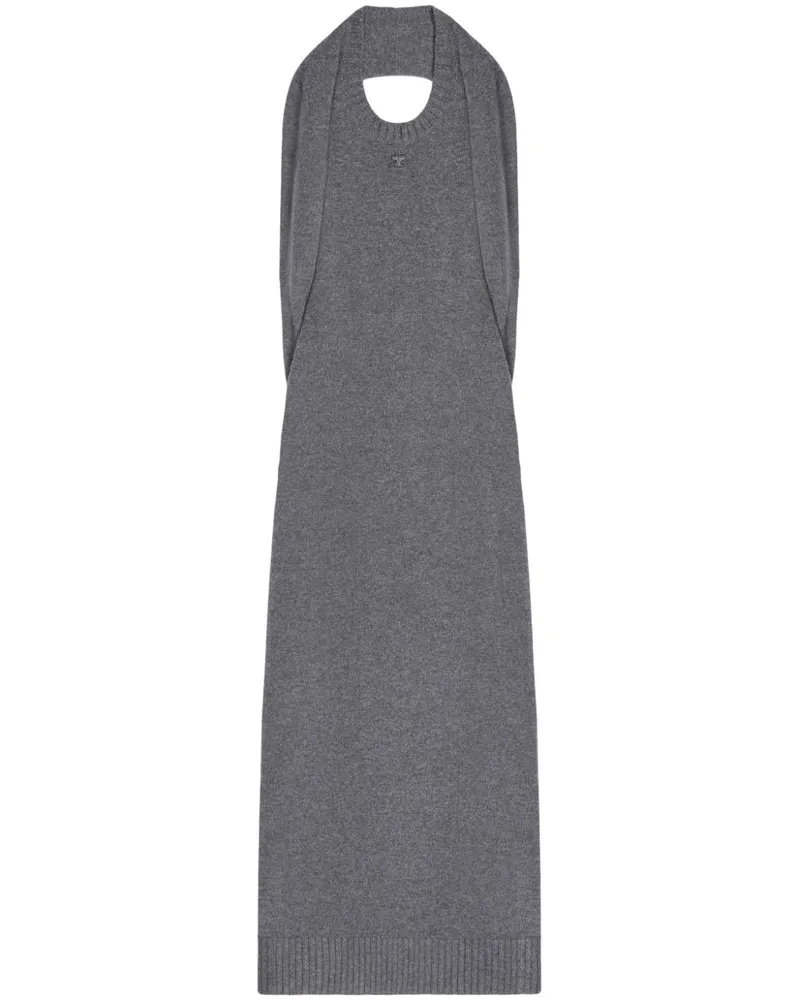 Courrèges Drapiertes Midikleid - Grau Grau
