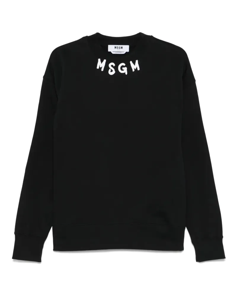 MSGM Sweatshirt mit Logo-Print - Schwarz Schwarz