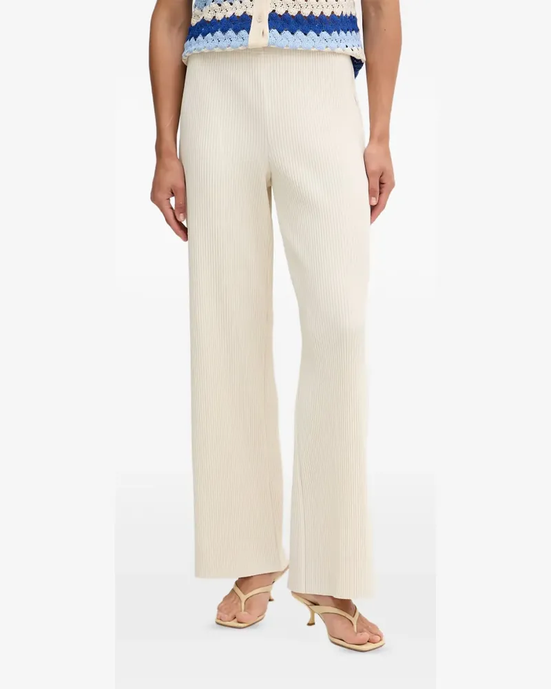 Joseph Ribkoff ribbed wide-leg trousers - Nude Nude