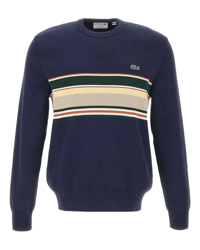 Lacoste Strukturierter Pullover mit Logo-Stickerei - Blau Blau