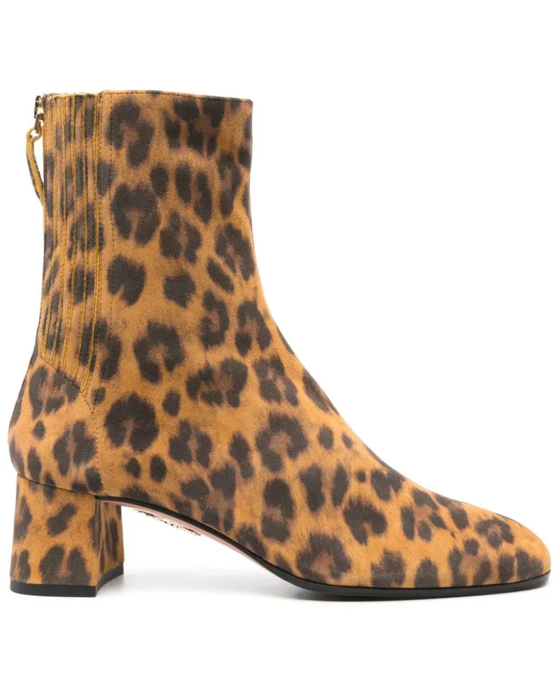 Aquazzura Stiefel mit Animal-Print 50mm - Braun Braun