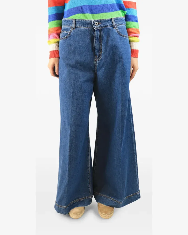 Max Mara Jeans mit weitem Bein - Blau Blau