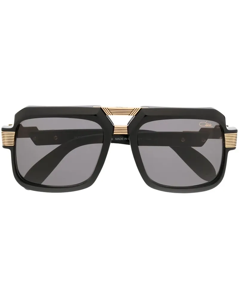 CAZAL Sonnenbrille mit eckigem Gestell - Schwarz Schwarz