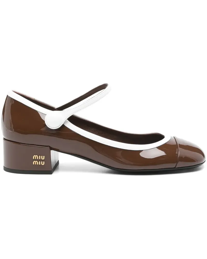 Miu Miu Pumps aus Lackleder 35mm - Braun Braun