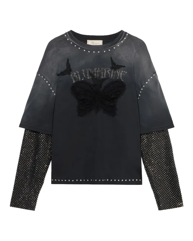 Blumarine T-Shirt mit Schmetterling-Print - Grau Grau