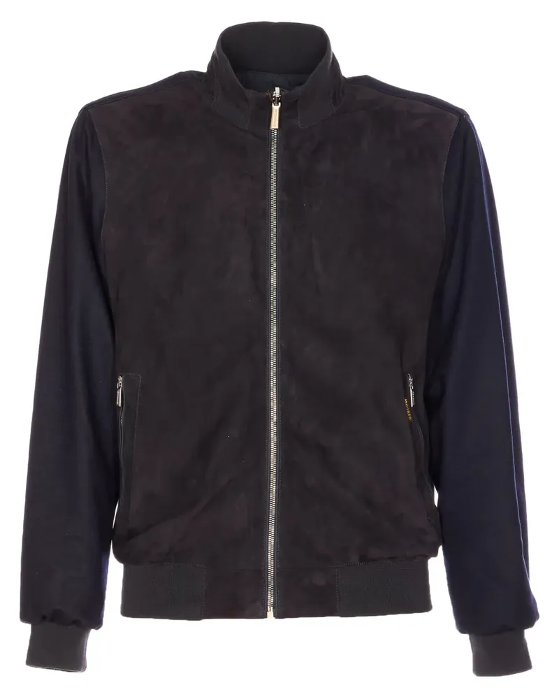 MOORER Bomberjacke mit Reißverschluss - Blau Blau
