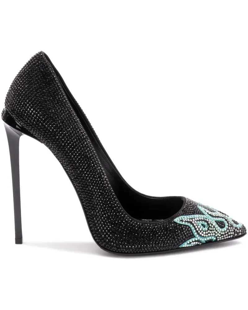 Philipp Plein Pumps mit Flammenverzierung 120mm - Schwarz Schwarz