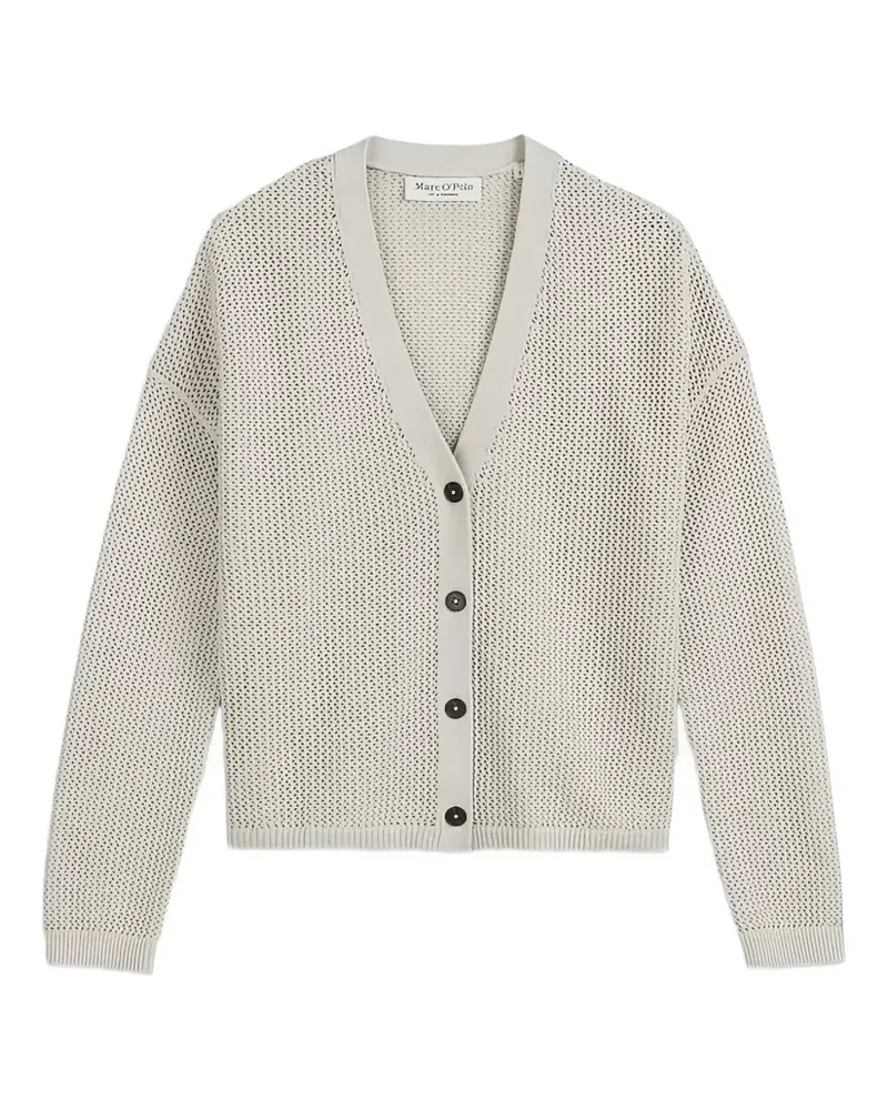 Marc O'Polo Gerippter Cardigan mit Knopfleiste - Grau Grau