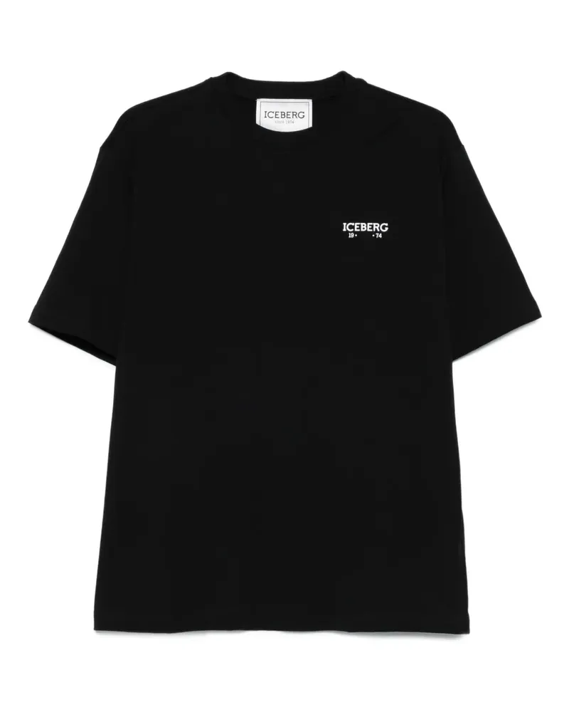 Iceberg T-Shirt mit Logo-Print - Schwarz Schwarz