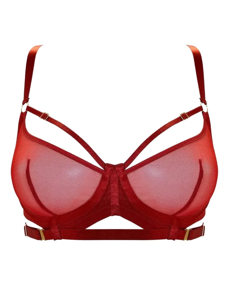 Bordelle Balconette-BH aus Mesh - Rot Rot