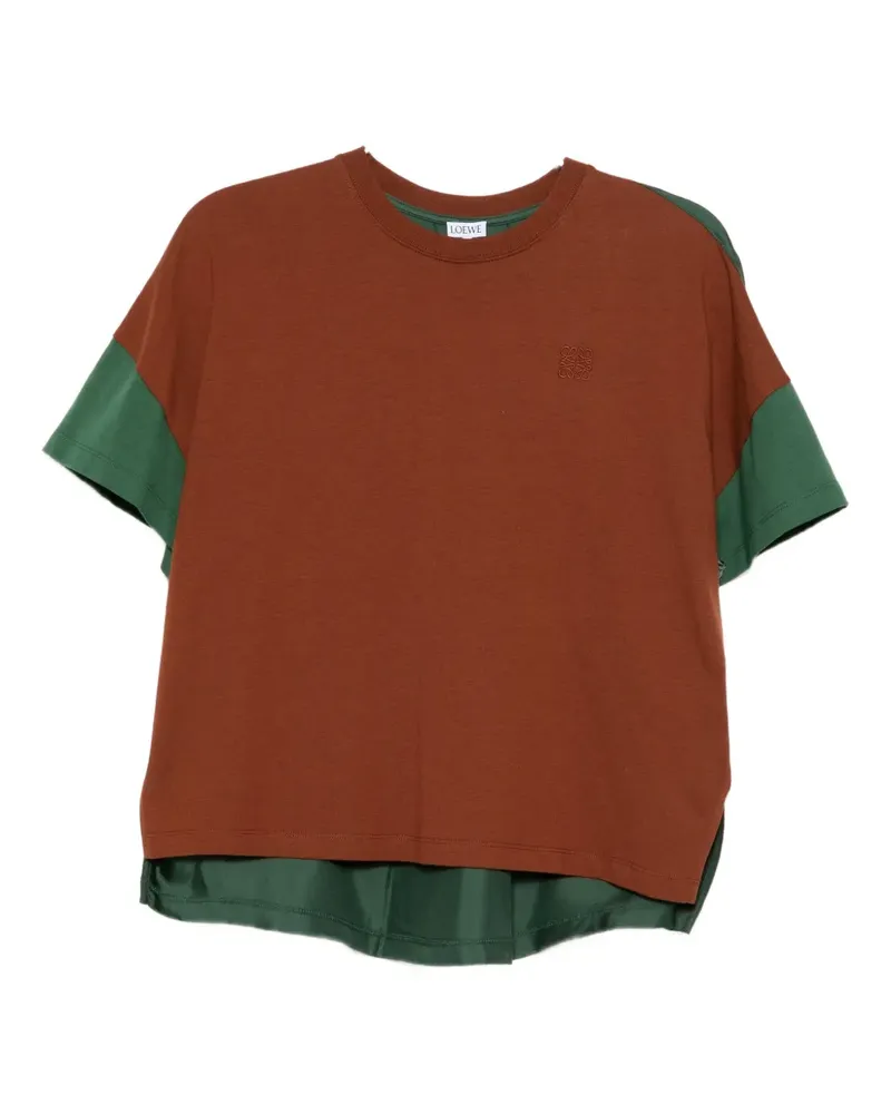 Loewe logoed cotton and silk t-shirt - Braun Braun
