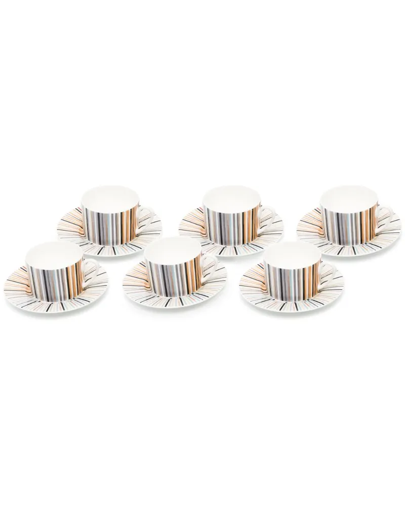 Missoni Home Sechsteiliges gestreiftes Teeservice - Weiß Weiß