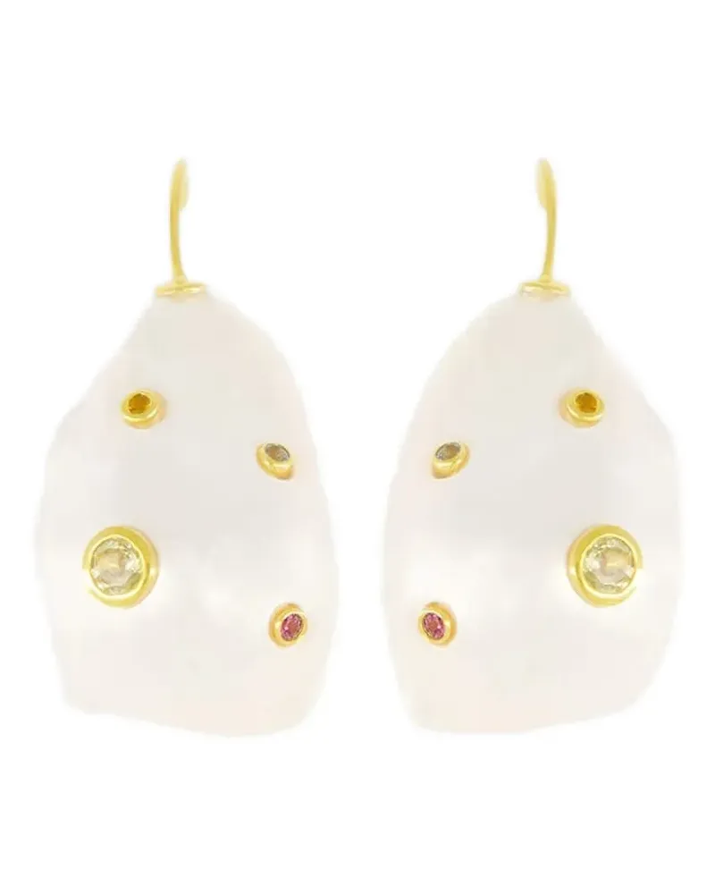 Lizzie Fortunato Eros Ohrringe mit Schmucksteinen - Weiß Weiß