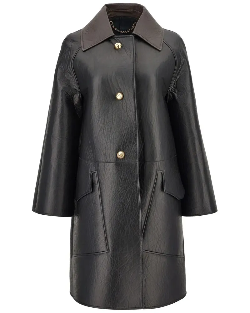 Ferragamo Mantel aus strukturiertem Nappaleder - Schwarz Schwarz