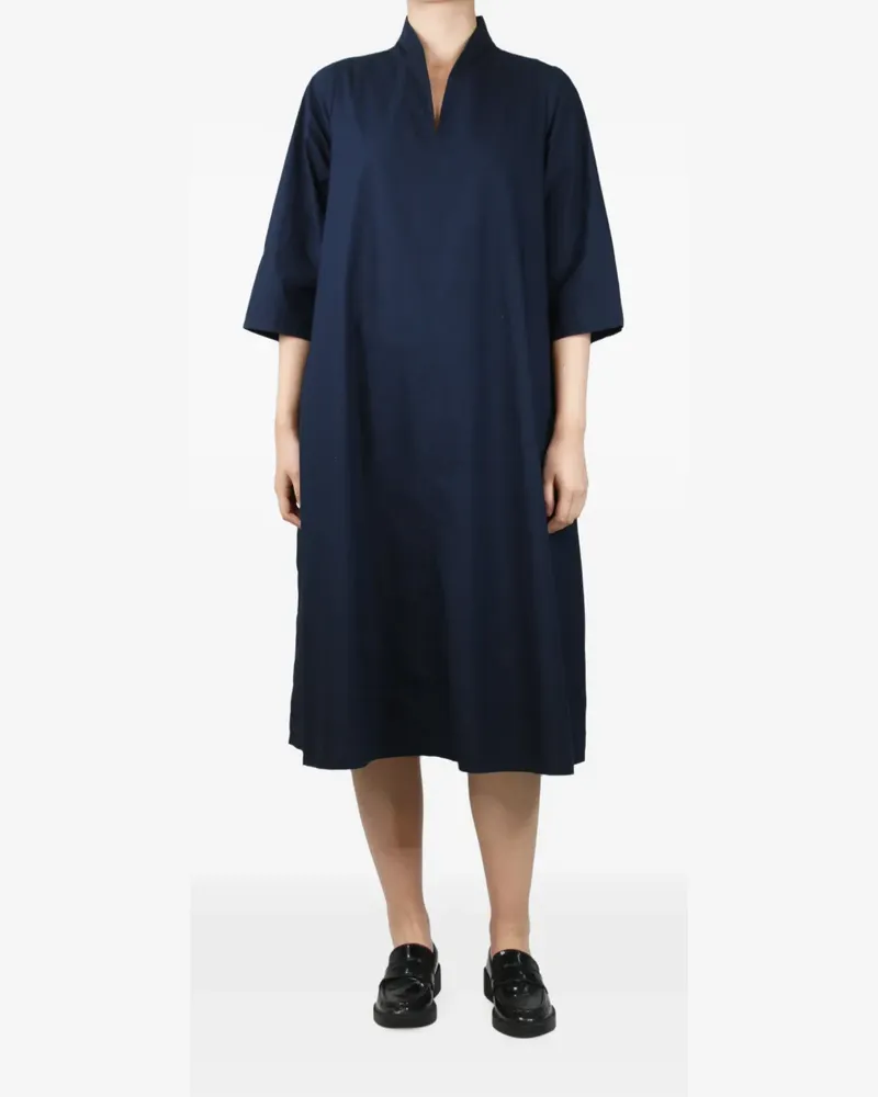 LABO.ART V-neck cotton midi dress - Blau Blau